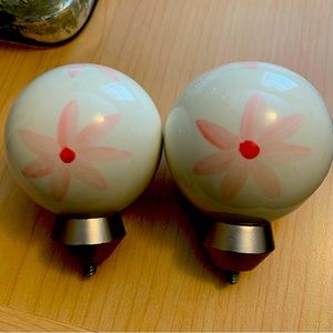 Set of Two Pottery Barn Kids ceramic daisy finials